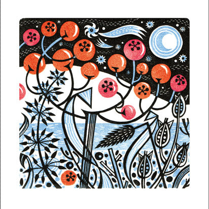 Winter Berries Greeting Card by Angie Lewin