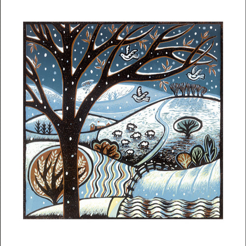 Snow On The Hills Greeting Card by Diana Croft