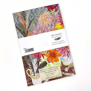 Zebra, Dahlias and FeathersNotebook by Angie Lewin